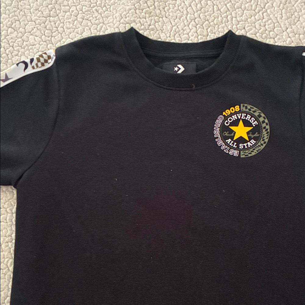 Converse Kids Black Sweatshirt with Graphic Patch Bundle size 14/16